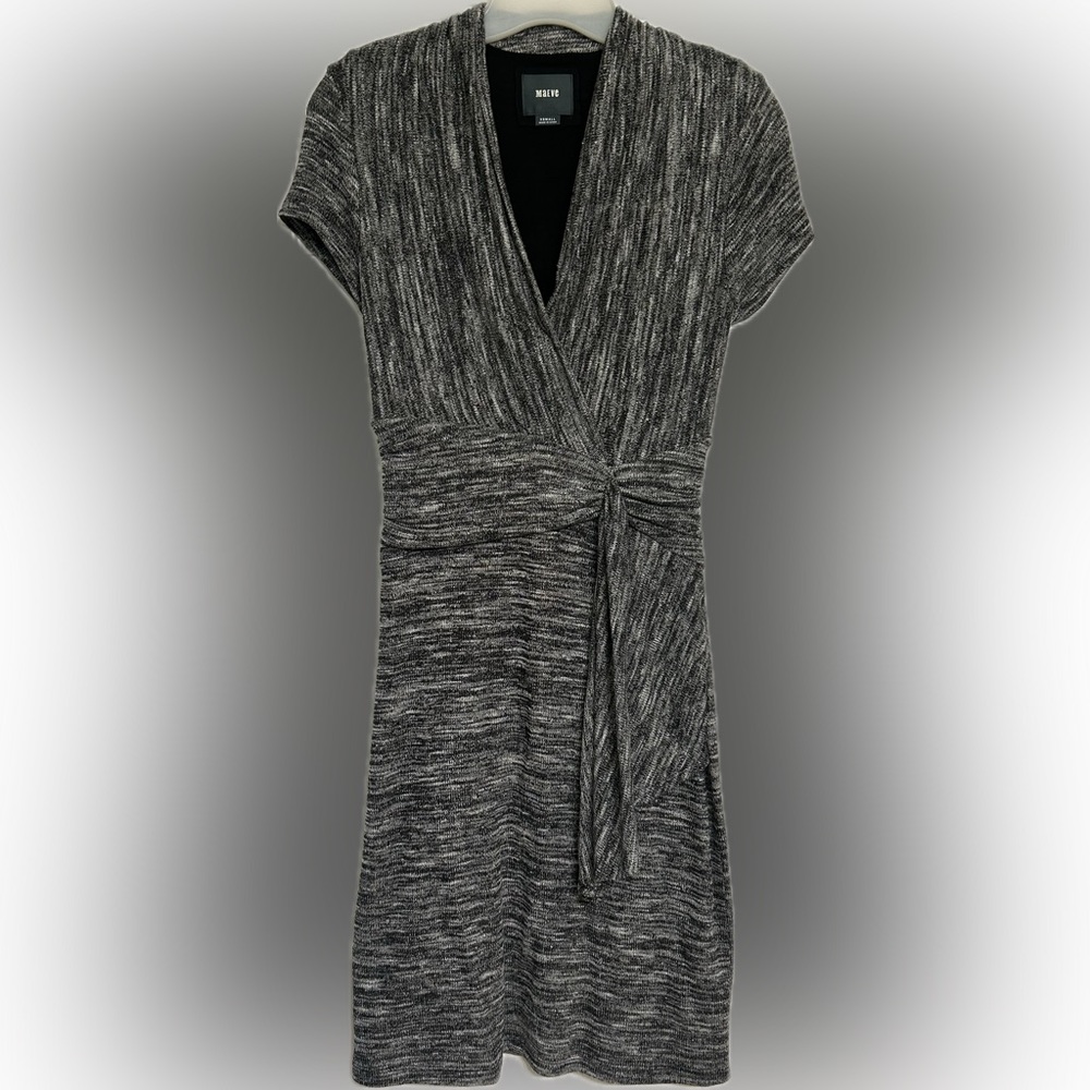 Maeve Anthropologie Faux Wrap Dress Gray